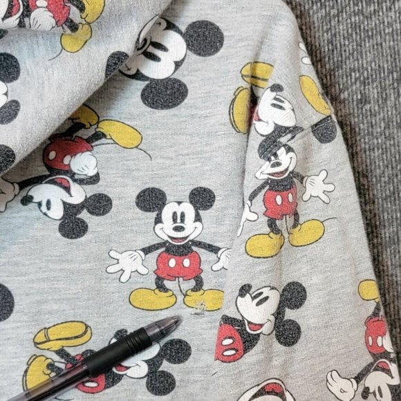 Disney Mikey Mouse Hoodie Womens Medium Gray All over Print Classic Sweatshirt - Picture 10 of 14
